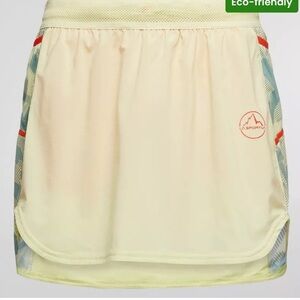 La Sportiva sz S Auster Skirt - Trail running yellow blue Mini Skirt with Red